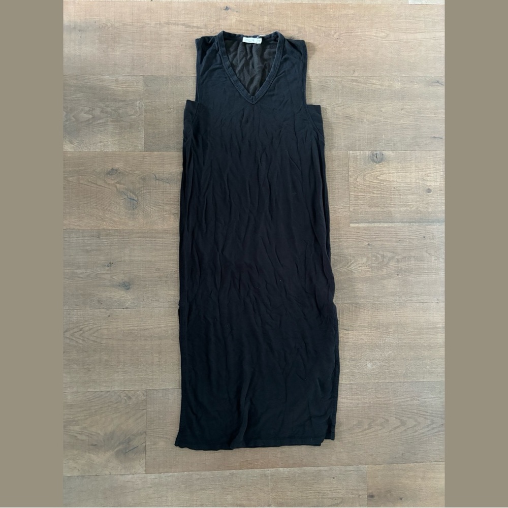 rag & bone black v-neck sleeveless midi dress
